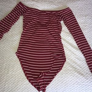 forever 21 stripes bodysuit